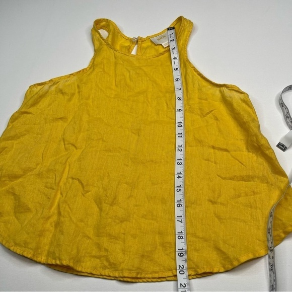 Maeve Anthro Tank Top 100% Linen Yellow Summer Beachy Coastal Beach Vacation XS - Picture 8 of 12